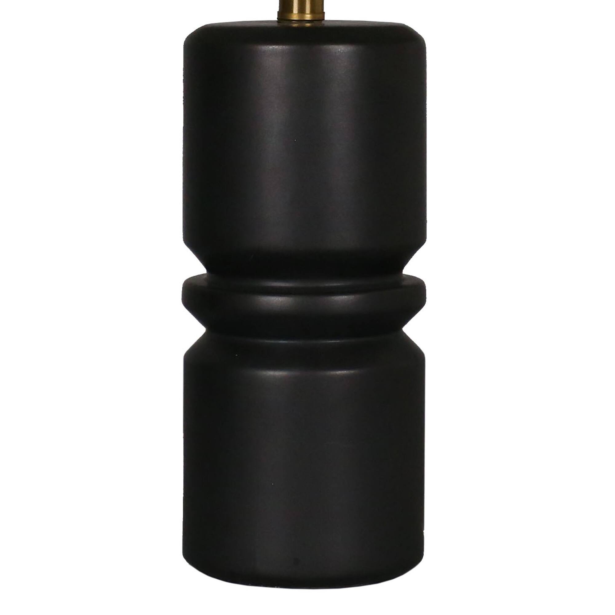22" Black Ceramic Table Lamp with White Fabric Shade by Ashland®